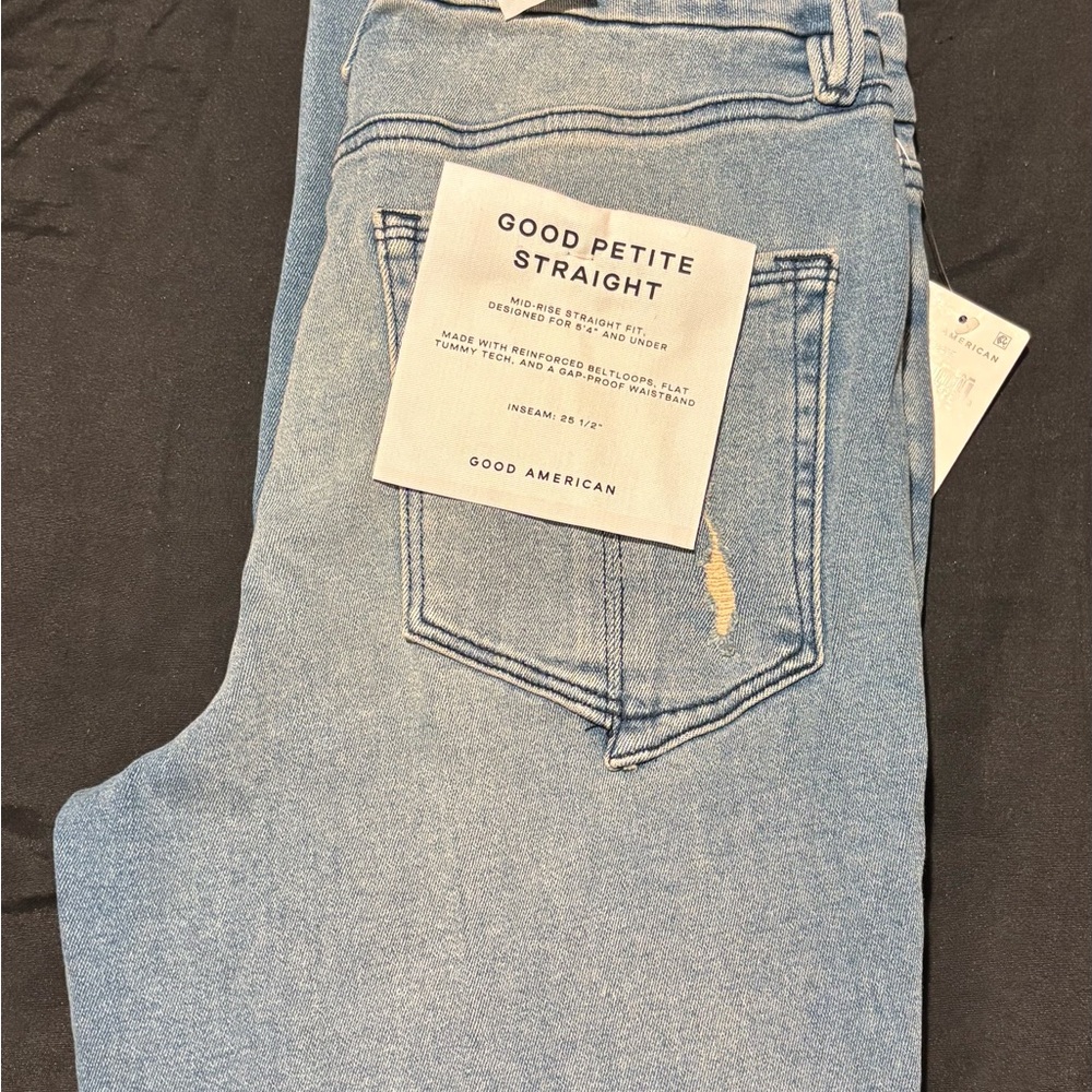 Good American Light Blue Straight Leg Jeans